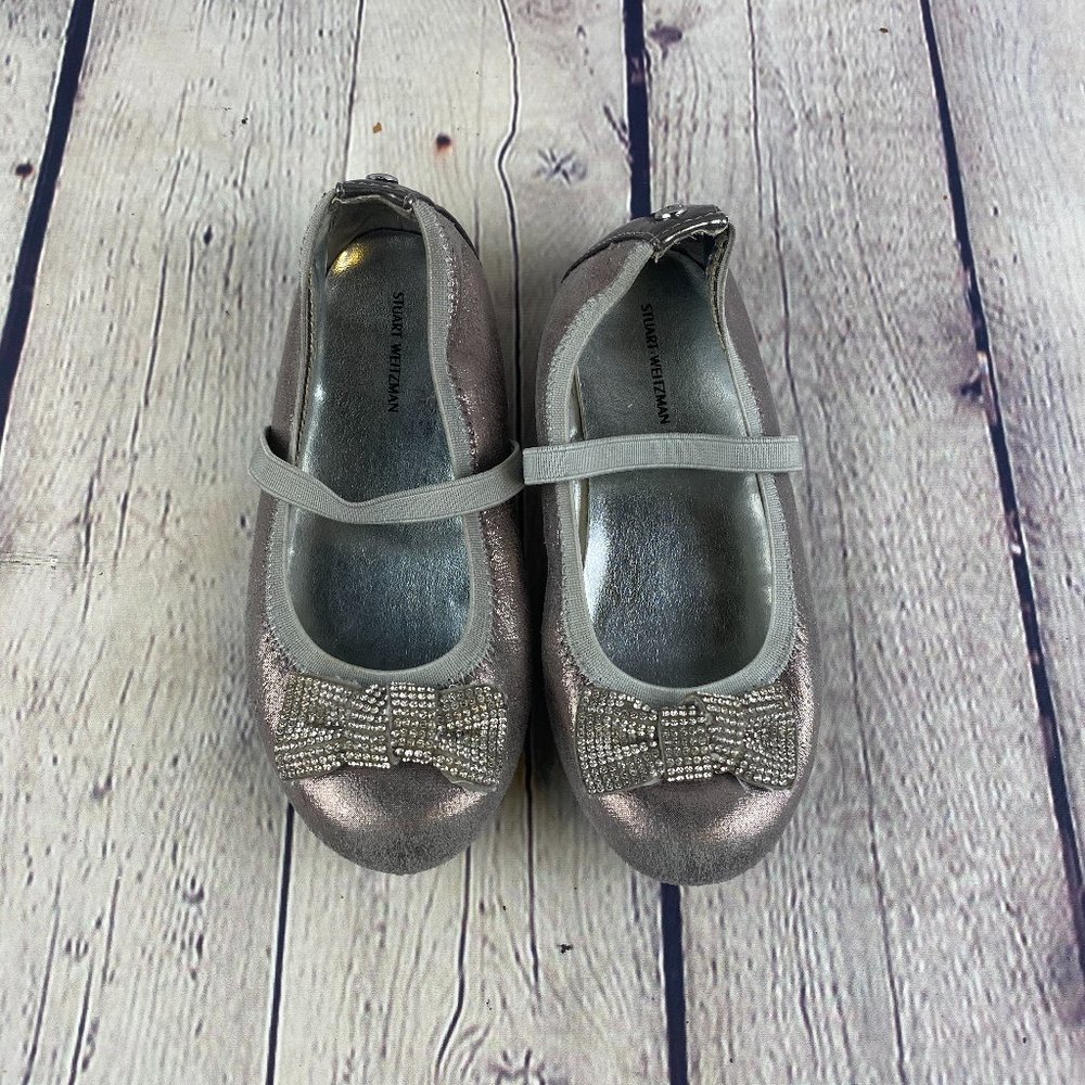 Stuart Weitzman Girls Fannie Glitz-T Flat Shoes - Picture 3 of 8